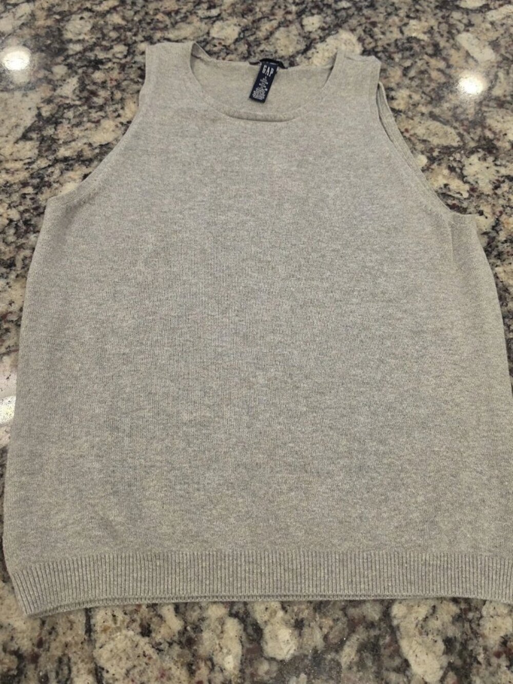 Vintage GAP Sweater Vest Womens S Gray Knit Cotton Tank Top 90s EUC